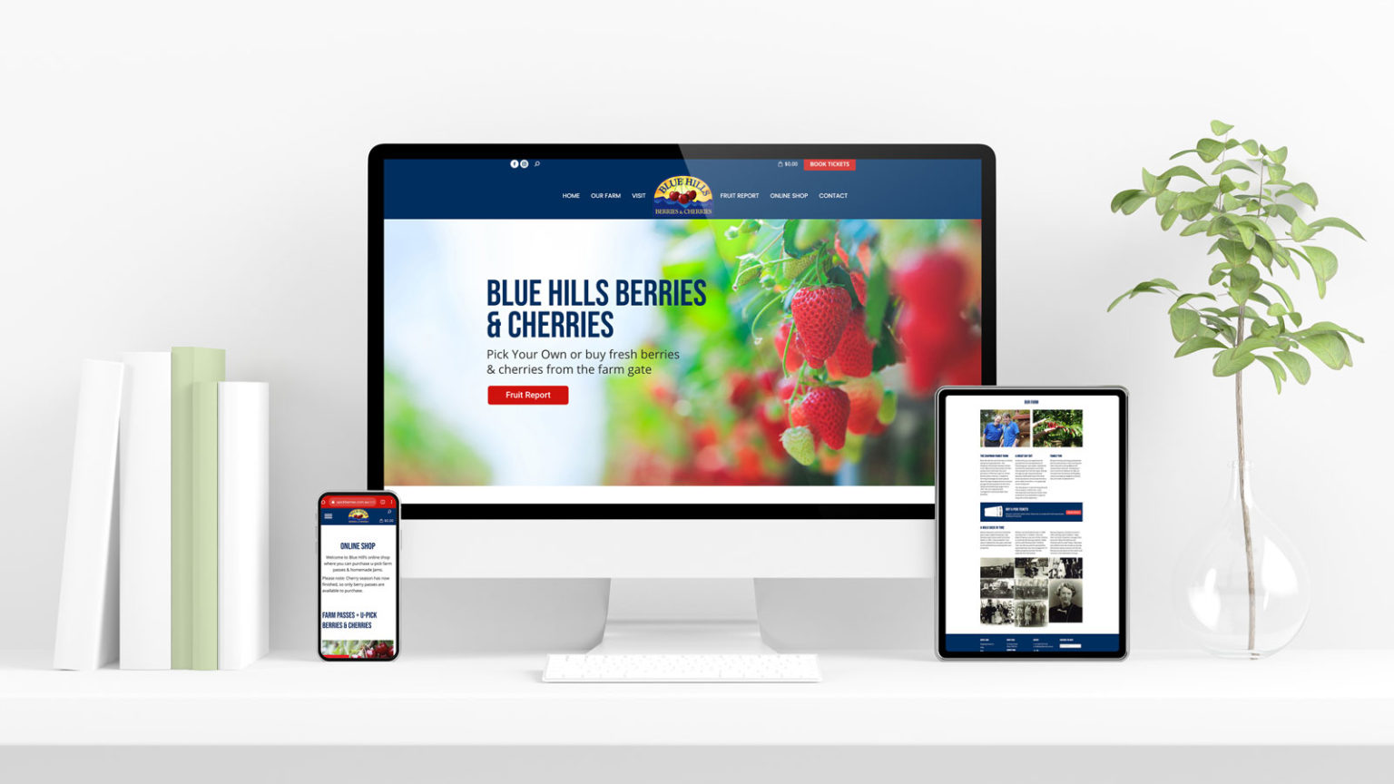 Blue Hill Berries & Cherries Left Bank Design